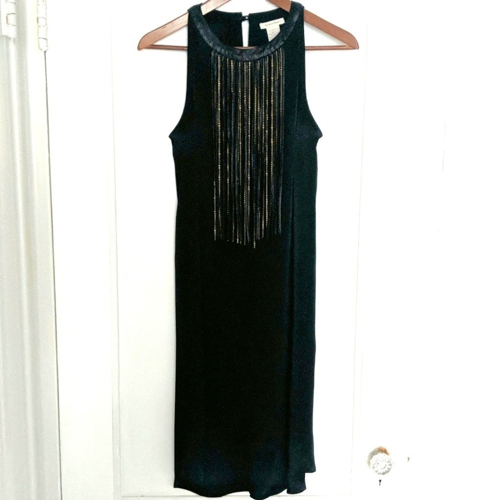 Dylan & Rose Gold/Leather Fringe Dress